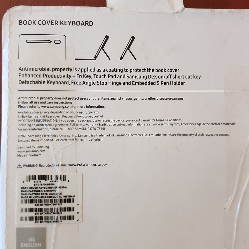🌞HPx2🌞 NIB Samsung: Book Cover Keyboard Galaxy Tab S7/S7-5G - Picture 6 of 10